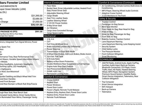 Used 2021 Subaru Forester Limited w/ Popular Package #3 image 5