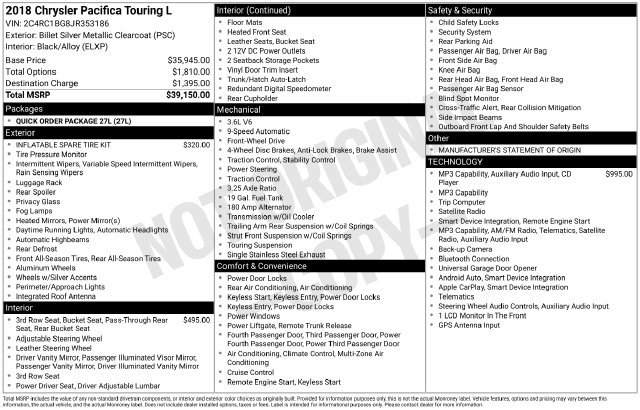 Used 2018 Chrysler Pacifica Touring-L FWD image 14