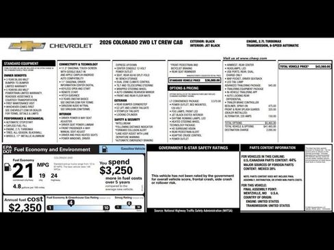 New 2026 Chevrolet Colorado LT w/ LT Convenience Package image 3