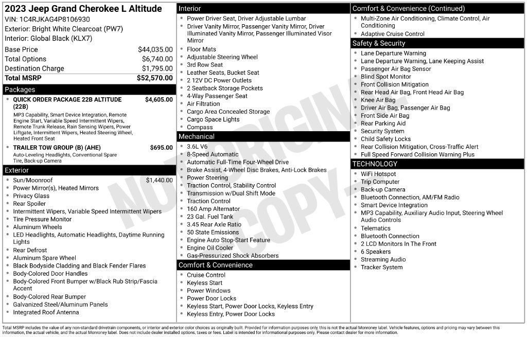 Used 2023 Jeep Grand Cherokee L Laredo AWD/4WD image 16