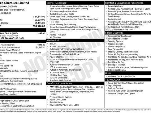 Used 2020 Jeep Cherokee Limited w/ Trailer Tow Group AWD/4WD image 11