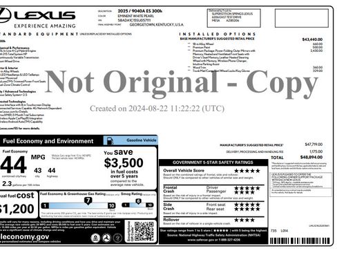 Used 2025 Lexus ES 300h w/ Premium Package FWD image 3