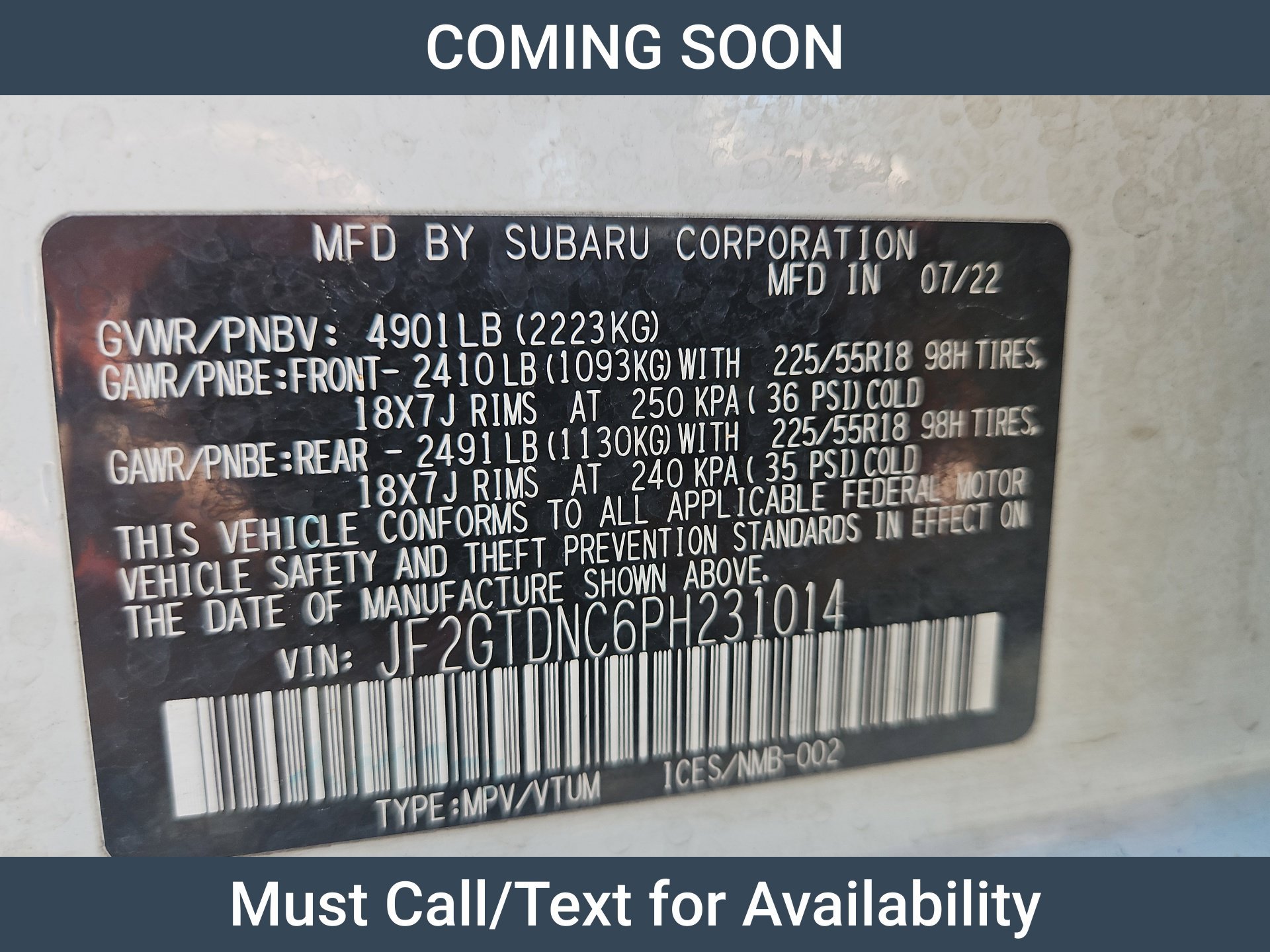 Used 2023 Subaru Crosstrek Hybrid w/ Moonroof Package w/Navigation AWD/4WD image 9