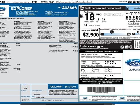 Used 2016 Ford Explorer Sport w/ Equipment Group 401A image 47