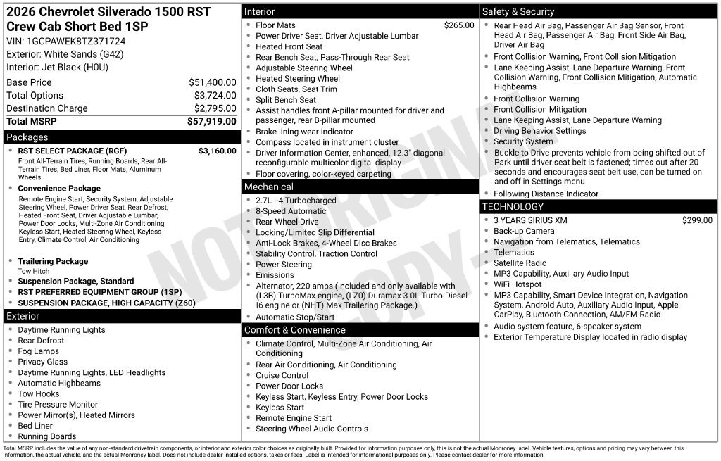 Used 2026 Chevrolet Silverado 1500 RST w/ RST Select Package RWD image 5