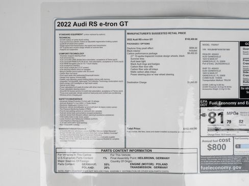Used 2022 Audi RS e-tron GT w/ Carbon Performance Package image 80