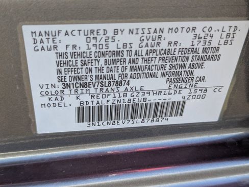 Certified 2025 Nissan Versa SV w/ Trunk Package image 30
