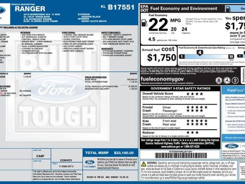 Used 2019 Ford Ranger XL w/ Equipment Group 101A Mid AWD/4WD image 25
