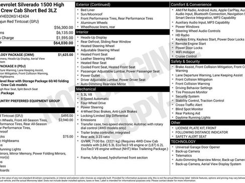 Used 2019 Chevrolet Silverado 1500 High Country w/ Technology Package image 10