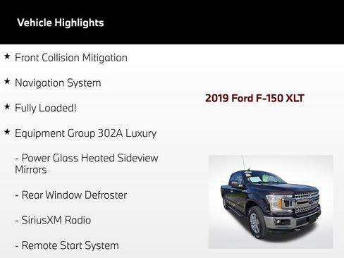 Used 2019 Ford F150 XLT w/ Equipment Group 302A Luxury AWD/4WD image 4