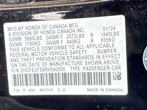 Certified 2024 Honda Civic Sport image 18