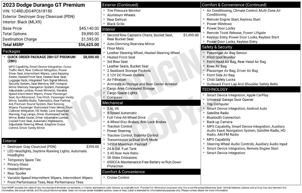 Used 2023 Dodge Durango GT AWD/4WD image 1
