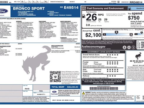 Used 2024 Ford Bronco Sport Outer Banks AWD/4WD image 4