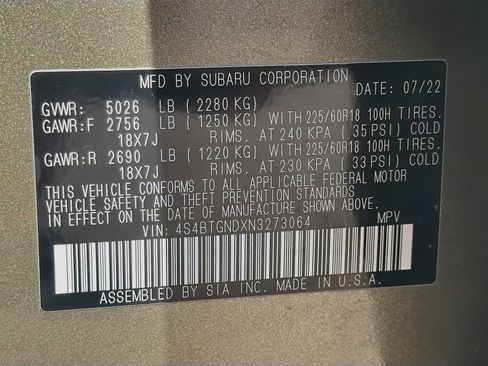 Used 2022 Subaru Outback Limited XT w/ Popular Package #2 AWD/4WD image 12