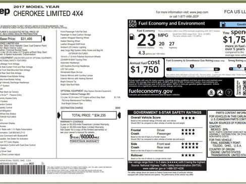 Used 2017 Jeep Cherokee Limited AWD/4WD image 14