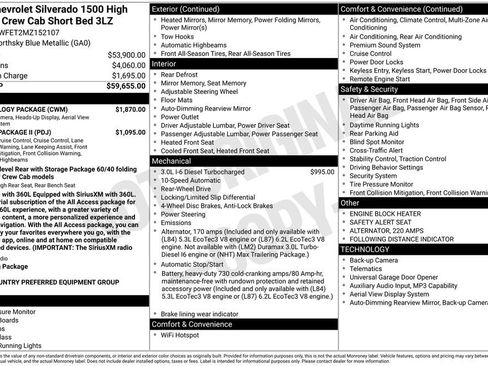 Used 2021 Chevrolet Silverado 1500 High Country w/ Technology Package RWD image 6