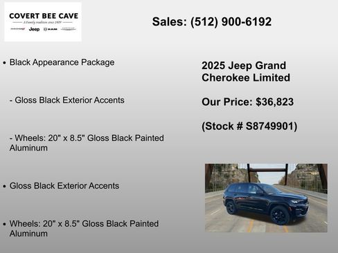 New 2025 Jeep Grand Cherokee Limited w/ Black Appearance Package RWD image 6