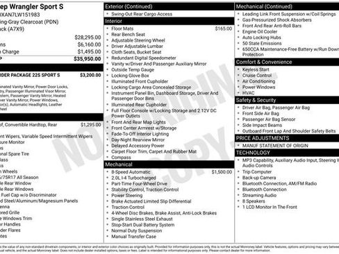 Used 2020 Jeep Wrangler Sport AWD/4WD image 2