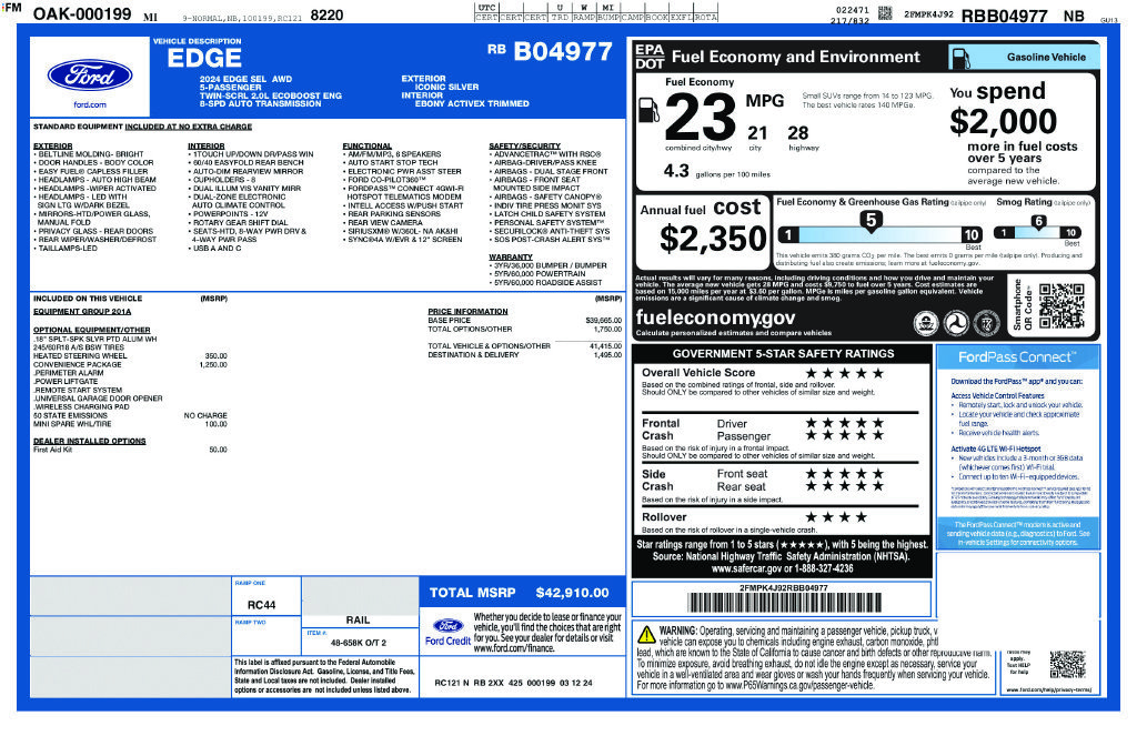 Used 2024 Ford Edge SEL w/ Convenience Package AWD/4WD image 45