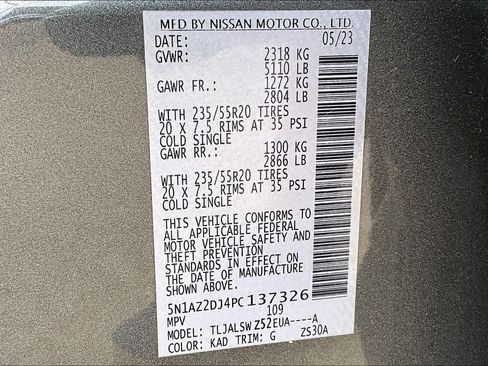 Certified 2023 Nissan Murano Platinum w/ Cargo Package FWD image 34