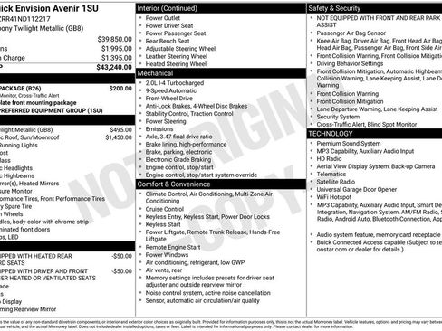 Used 2022 Buick Envision Avenir w/ Safety Package FWD image 6