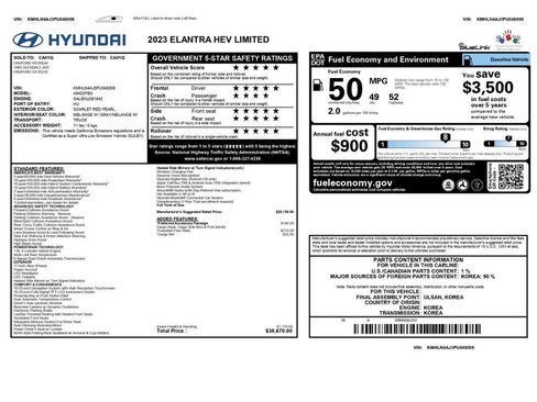 Used 2023 Hyundai Elantra Limited w/ Preferred Accessory Package FWD image 2