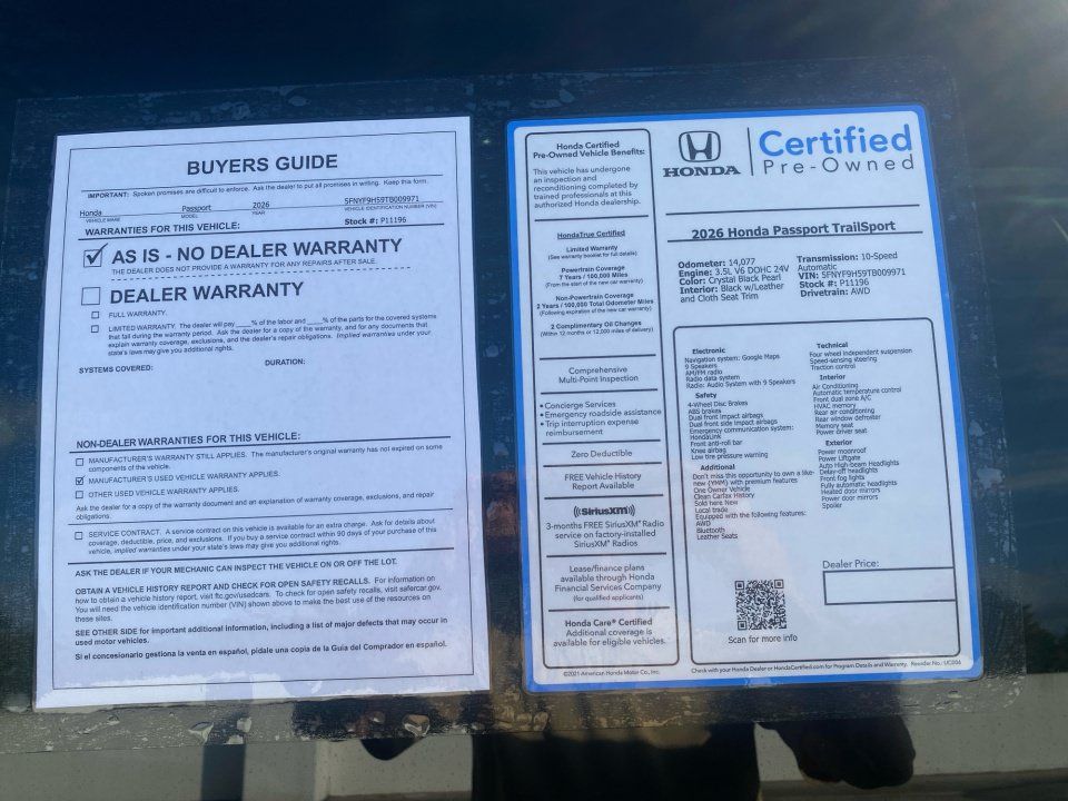 Certified 2026 Honda Passport TrailSport image 37