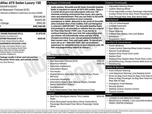 Used 2015 Cadillac ATS Luxury w/ Sun And Sound Package RWD image 6