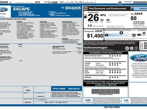 Certified 2017 Ford Escape SE w/ Equipment Group 201A image 7