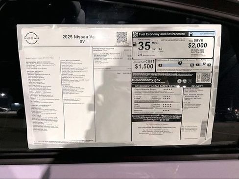 New 2025 Nissan Versa SV w/ Trunk Package image 32