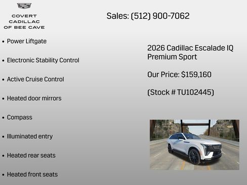 New 2026 Cadillac Escalade IQ Sport 2 w/ LPO, ONYX Package AWD/4WD image 12