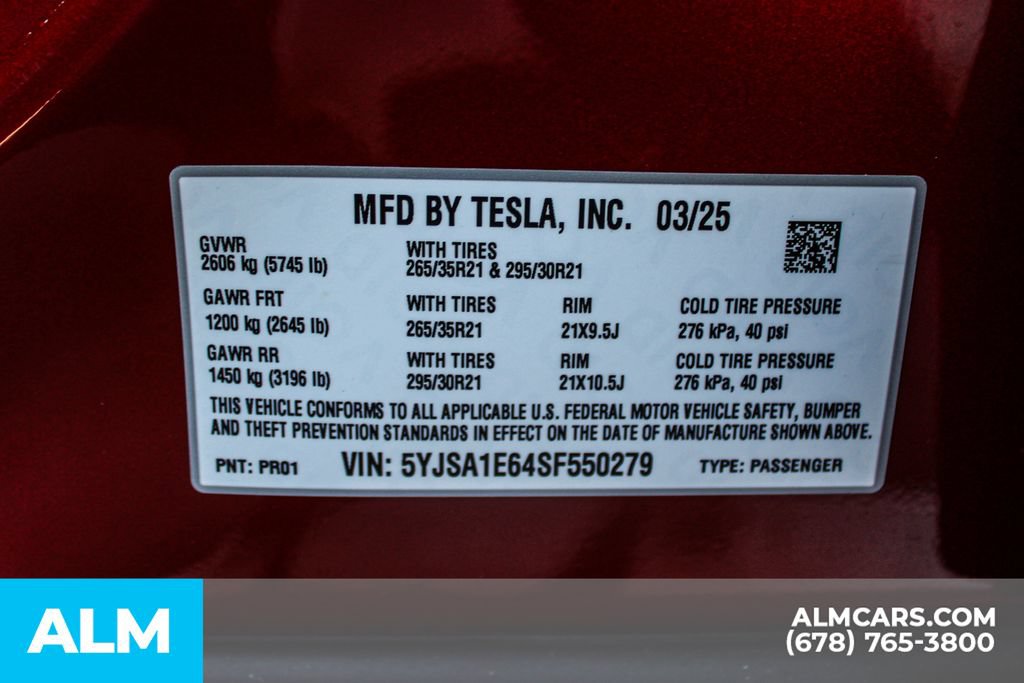 Used 2025 Tesla Model S Plaid AWD/4WD image 33