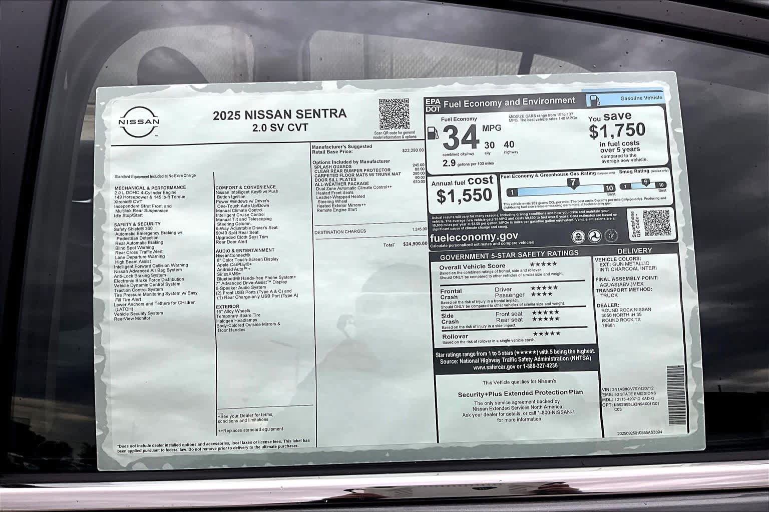Used 2025 Nissan Sentra SV w/ All-Weather Package FWD image 19