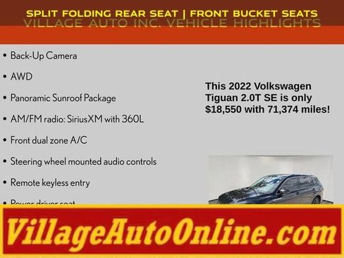 Used 2022 Volkswagen Tiguan SE w/ Panoramic Sunroof Package AWD/4WD image 16