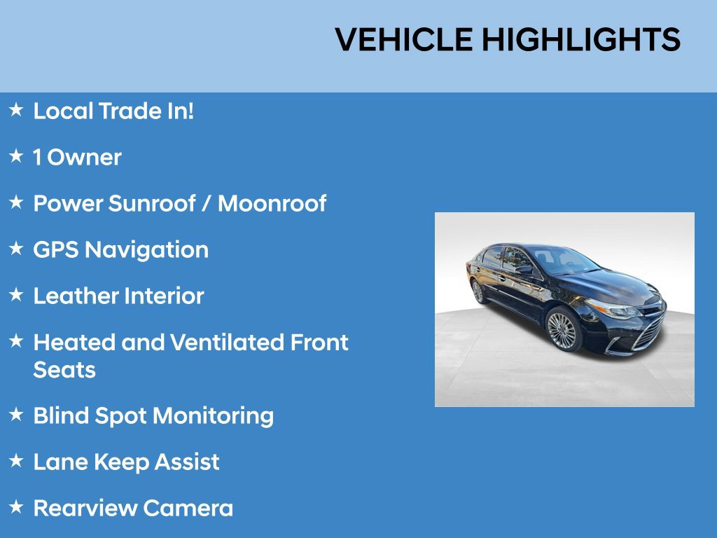 Used 2017 Toyota Avalon Limited w/ All Weather Liner Package FWD image 2