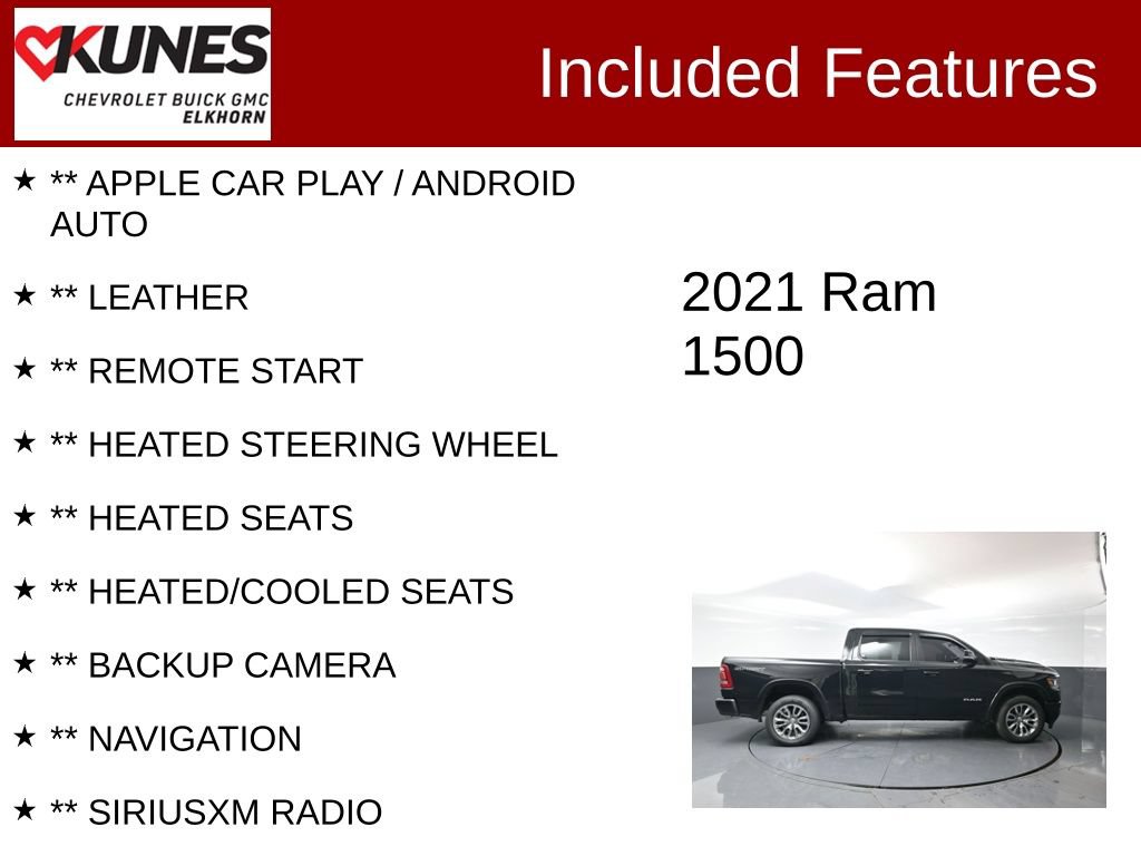 Used 2021 RAM 1500 Laramie w/ Sport Appearance Package AWD/4WD image 2