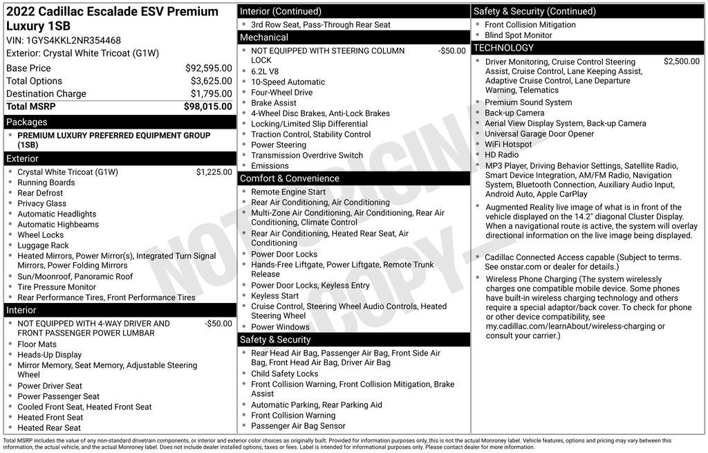 Used 2022 Cadillac Escalade ESV Premium Luxury AWD/4WD image 10