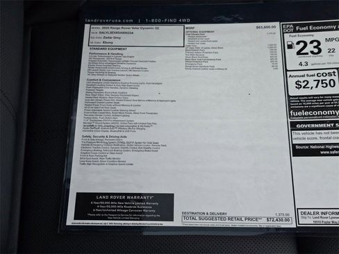 New 2025 Land Rover Range Rover Velar Dynamic SE image 35