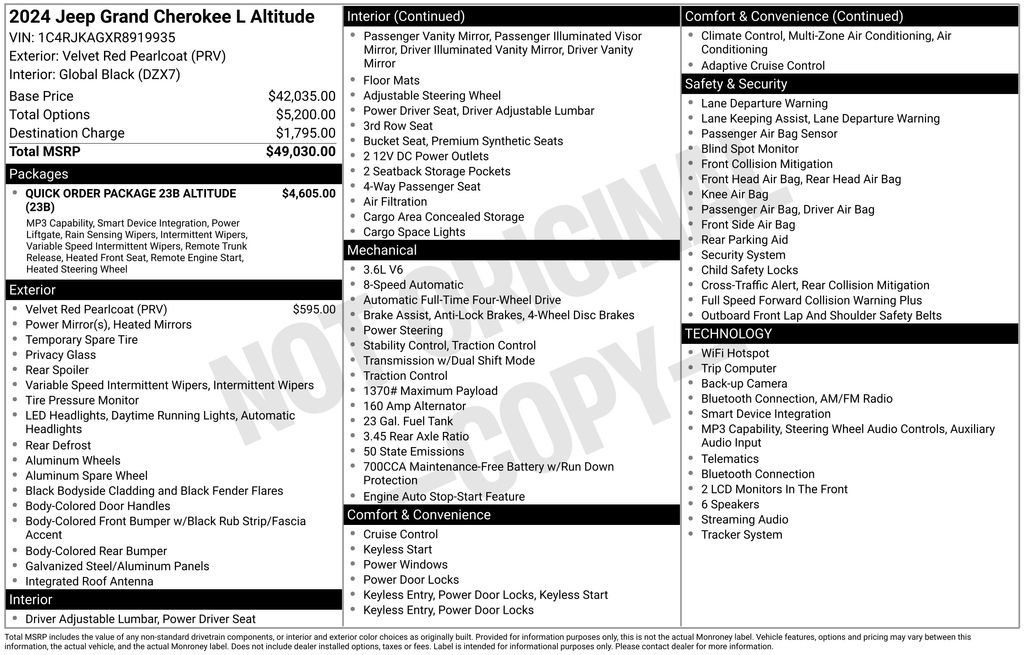 Used 2024 Jeep Grand Cherokee L Laredo AWD/4WD image 6