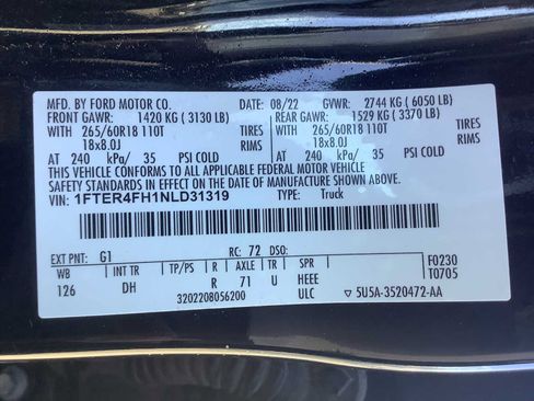 Used 2022 Ford Ranger Lariat w/ Equipment Group 501A High AWD/4WD image 21