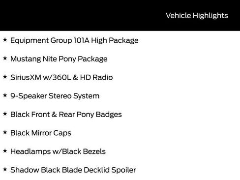 New 2025 Ford Mustang Convertible w/ Mustang Nite Pony Package RWD image 7