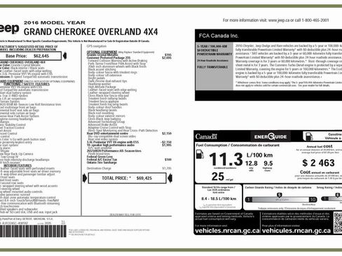 Used 2016 Jeep Grand Cherokee Overland w/ Advanced Technology Group image 4