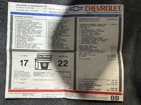 Used 1990 Chevrolet Astro LT image 6