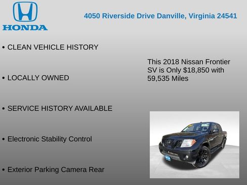 Used 2018 Nissan Frontier SV w/ Value Truck Package image 7