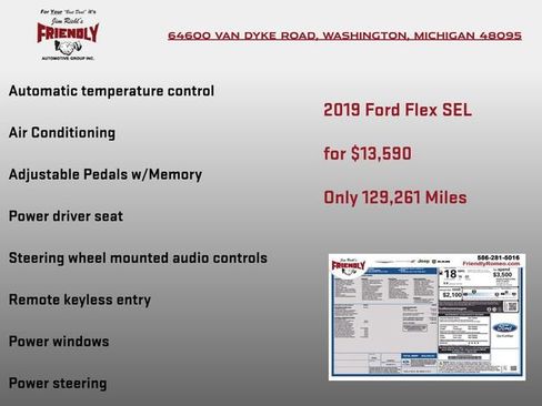 Used 2019 Ford Flex SEL w/ Equipment Group 202A image 7