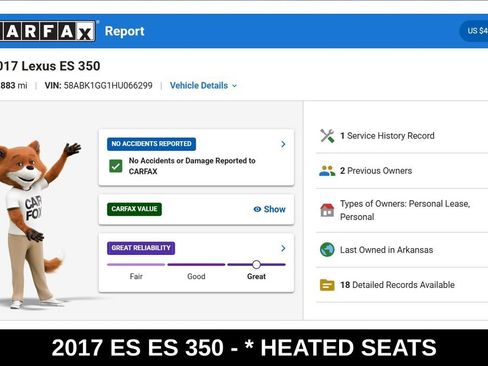 Used 2017 Lexus ES 350 w/ Premium Package FWD image 9