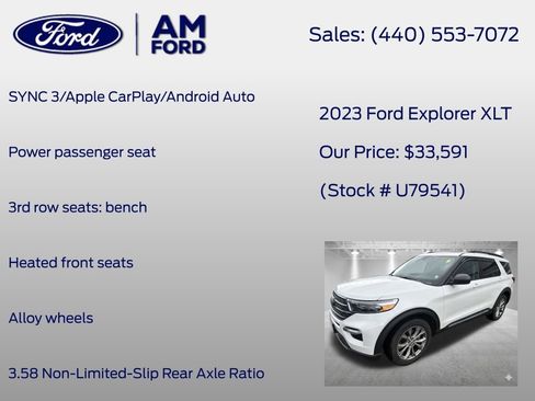 Used 2023 Ford Explorer XLT w/ Equipment Group 202A AWD/4WD image 36