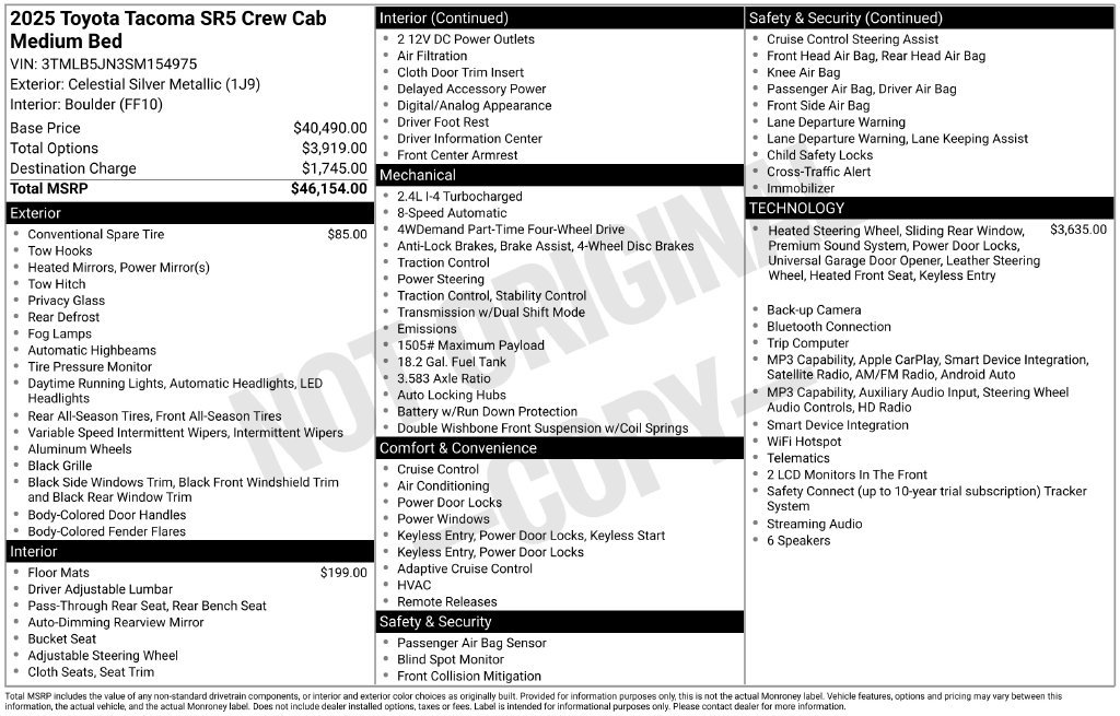 Used 2025 Toyota Tacoma SR5 AWD/4WD image 34