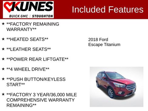 Used 2018 Ford Escape Titanium w/ Ford Safe & Smart Package AWD/4WD image 3