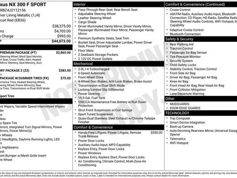 Used 2018 Lexus NX 300 F Sport w/ F Sport Premium Package FWD image 2